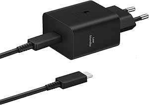Samsung Schnellladeadapter EP-T4511X, USB-C Ladegerät mit 45W Schnellladen, kompatibel mit Geräten Anderer Hersteller, inklusive Datenkabel, Black