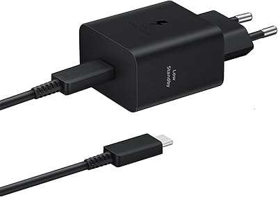 Samsung Schnellladeadapter EP-T4511X, USB-C Ladegerät mit 45W Schnellladen, kompatibel mit Geräten Anderer Hersteller, inklusive Datenkabel, Black
