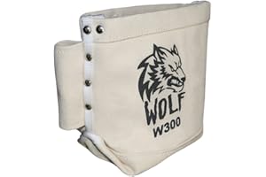 WOLF INDUSTRIAL PRODUCTS Wolf Canvas Tool Pouch, Tunnel Belt Loop, Bull Pin Loops & Bolt Bag Tote | Tradesman, Ironworker, Carpenter, 5’’x10’’x9’’