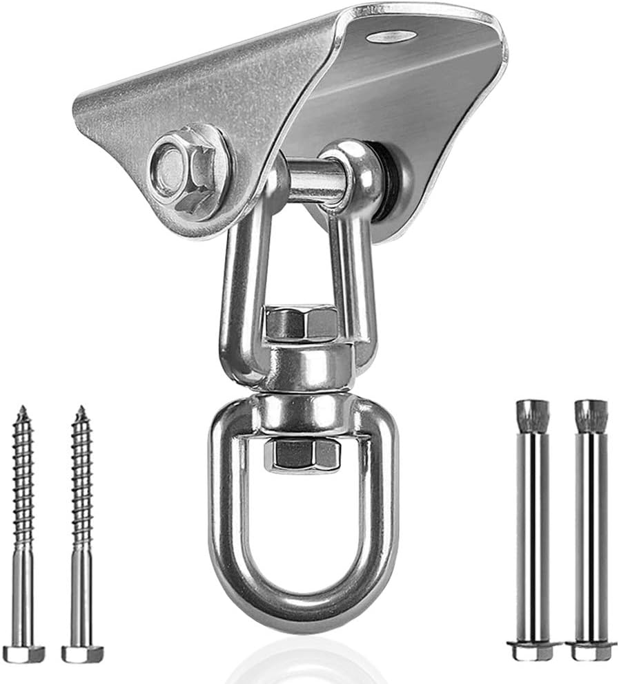 QLG&S Tree Swing Hammock Hardware Kit Yoga 360° Swivel Toys Heavy Duty Outdoor Tire Swing Chair Hanging Climbing Accessories for Patio Porch Gym Bar Playground: Home Improvement