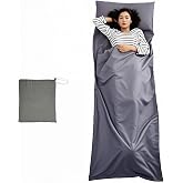 JASKFG Lightweight Sleeping Bag Liner Single &amp; Double Camping Travel Sleep Sack for Backpacking Hotels &amp; Hostels