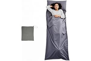JASKFG Lightweight Sleeping Bag Liner Single & Double Camping Travel Sleep Sack for Backpacking Hotels & Hostels grey