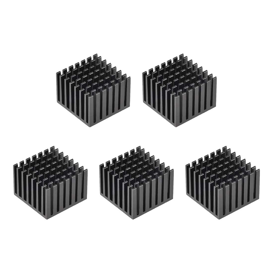 sourcing map Electronic Radiators Heatsink for MOS GPU IC Chip Black 28 x 28 x 20 mm 5pcs