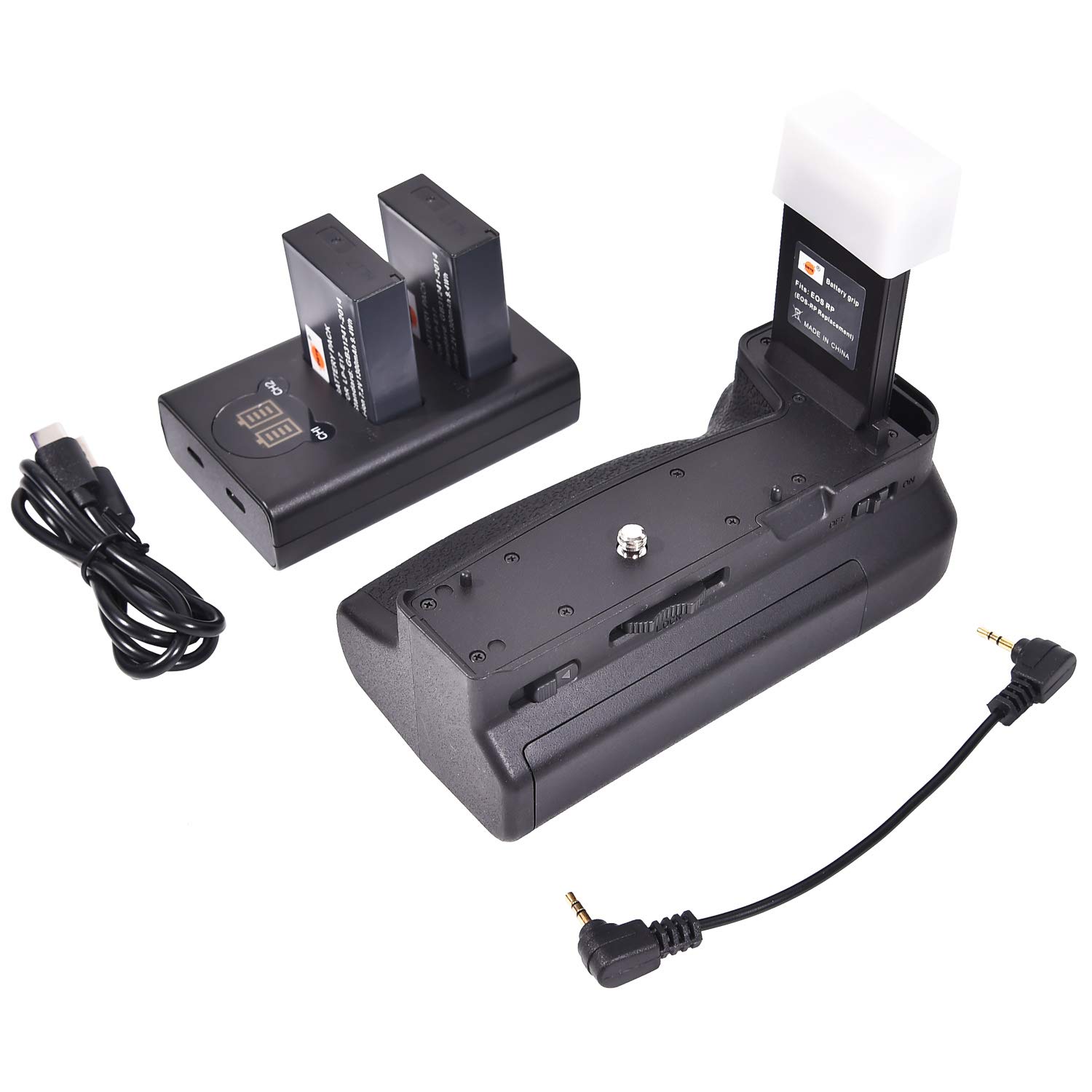 DSTE EOS RP Vertical Battery Grip + 2x LP-E17 Battery + Dual USB Charger with LCD Display Compatible for Canon EOS RP Camera
