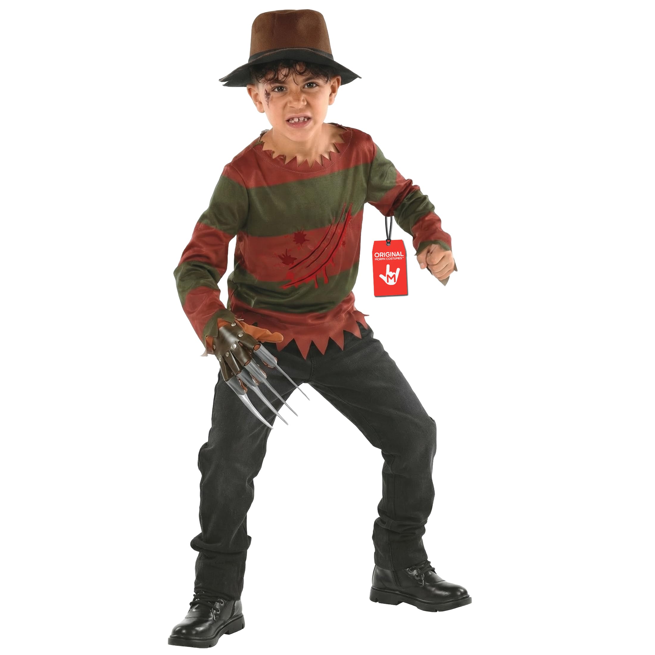 Morph Nightmare Killer Costume Kids With Claw, Halloween Costumes For Kids, Boys Halloween Costume, X-Large