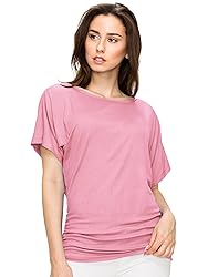 MBJ WT817 Womens Dolman Drape Top with Side