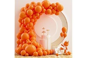 NISOCY Orange Balloon Arch Kit, 102PCS 18In 12In 10In 5In Burnt Orange Latex Balloon Different Sizes for Fall-Themed Parties, Birthday Celebrations, Thanksgiving, and Wedding Decorations