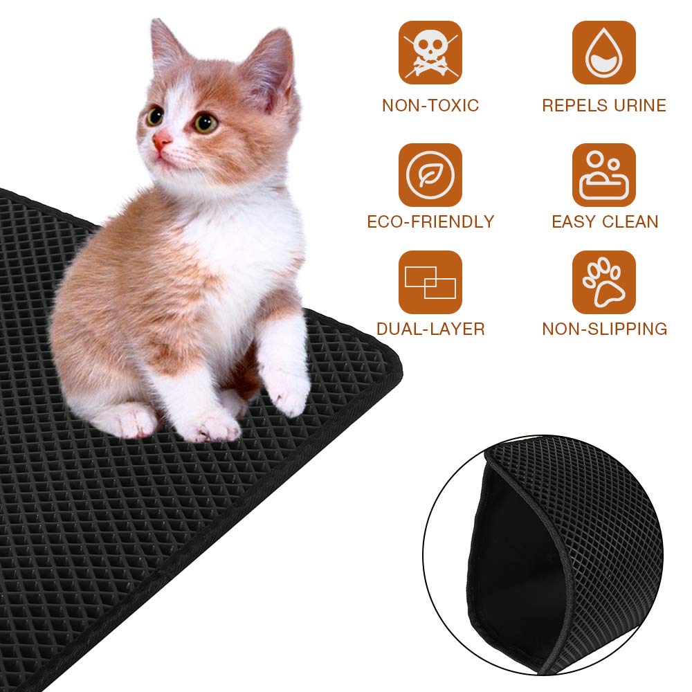 Outdoor Pens Non Toxic Kitty Litter Mat Suitable For Litter Tray Boxes Traps Messes Newsoul1us Cat Litter Mat Trapper 50x40cm Honeycomb Double Layer Tapis Litiere Chat Easy Clean And Durable Pet Supplies