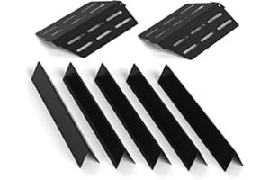 Jakivew Grill Replacement Parts for Weber Genesis 300 Series – Fits E310/S310 Front-Control – 5-Pack 17.5" Flavorizer Bars (Part #7621) & 2-Pack Heat Deflectors (Part #7622)