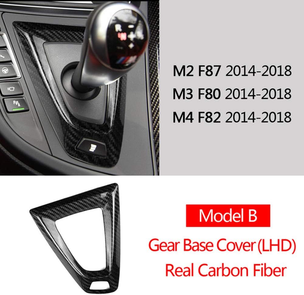 WHJIXC Carbon Fiber Gear Shift Knob Cover Trim, For BMW M2 F87 M3 F80 M4 F82 F83 M5 F10 F85 X5M F86 X6M F12 F13 Accessories