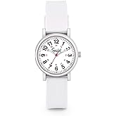 Speidel Scrub Petite Watch for Nurses, Medical Professionals, Mens and Womens Watch with Second Hand Nursing, Nurse Watches for Women Men, Waterproof 12 and 24 hr Time - White
