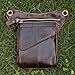 Le'aokuu Mens Genuine Leather Cycling Waist Hip Bum Pack Utility Drop Leg Cross Over Bag