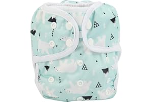 HIBABY One Size Cloth Diaper Cover Snap With Double Gusset (Polar Bear)