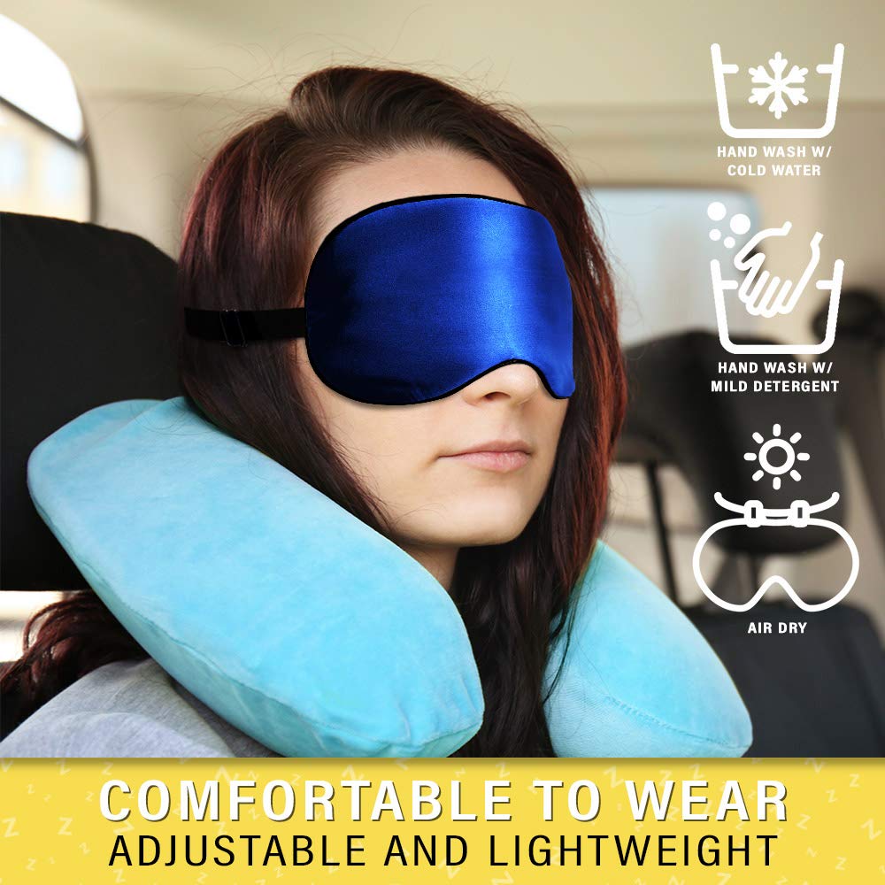 Jersey Slumber 100% Silk Sleep Mask For A Full Night's Sleep | Comfortable & Super Soft Eye Mask With Adjustable Strap | Works With Every Nap Position | Ultimate Sleeping Aid/Blindfold, Blocks Light : Beauty