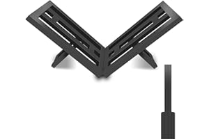 OUGEWOOD Firewood Rack Indoor Outdoor, Portable Wood Log Rack, Black Steel Fireplace Log Holder, Heavy Duty Firewood Stand for Fireplace/Firepit