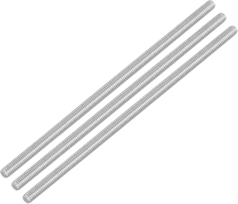 sourcing map M4 x 110mm Fully Threaded Rod 304 Stainless Steel Studs 3pcs
