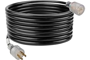 MaxWorks 80841 25 Ft. Heavy Duty 4-Prong Twist Lock 125V/250V 30 Amp L14-30P (Male) L14-30R (Female) Generator Extension Cord