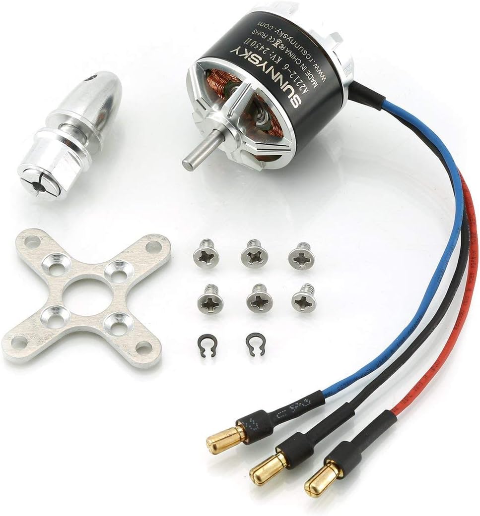 SunnySky A2212 980KV 1400KV 2450KV Brushless Motor High Power Outrunner Motor for RC Models Drone Fixed-wing Airplane (Black) Jasnyfall