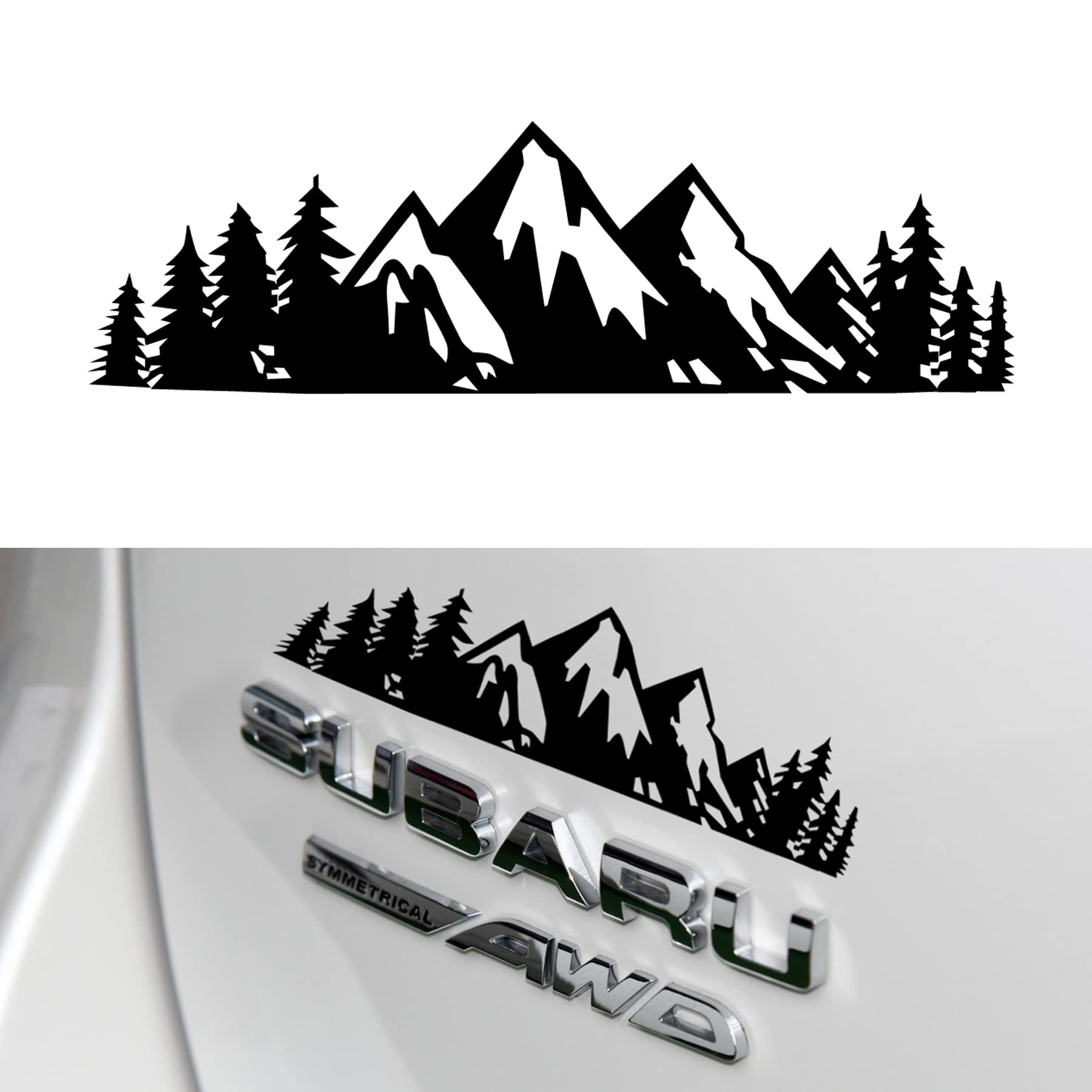 Mua SINGARO Vinyl Snow Mountain Tree Decal Sticker, Trunk Logo Decal