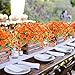 TEMCHY Artificial Daffodils Fake Large Flowers, 4 Bundles Orange UV Resistant Faux Greenery Foliage Plants Shrubs for Garden, Wedding, Outside Hanging Planter, Farmhouse Indoor Outdoor Decor