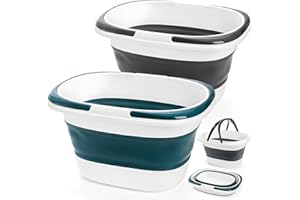 Coloch 2 Pack 16L/4.2 Gallon Collapsible Plastic Bucket, Foldable Laundry Basket with Handle, Portable Water Pail Space-Savin