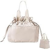 MEXS Lunch Bag for Women Reusable Drawstring Insulated Lunch Box Stain-Resistant Large Cinch Closure Lunch Bags for Work Office