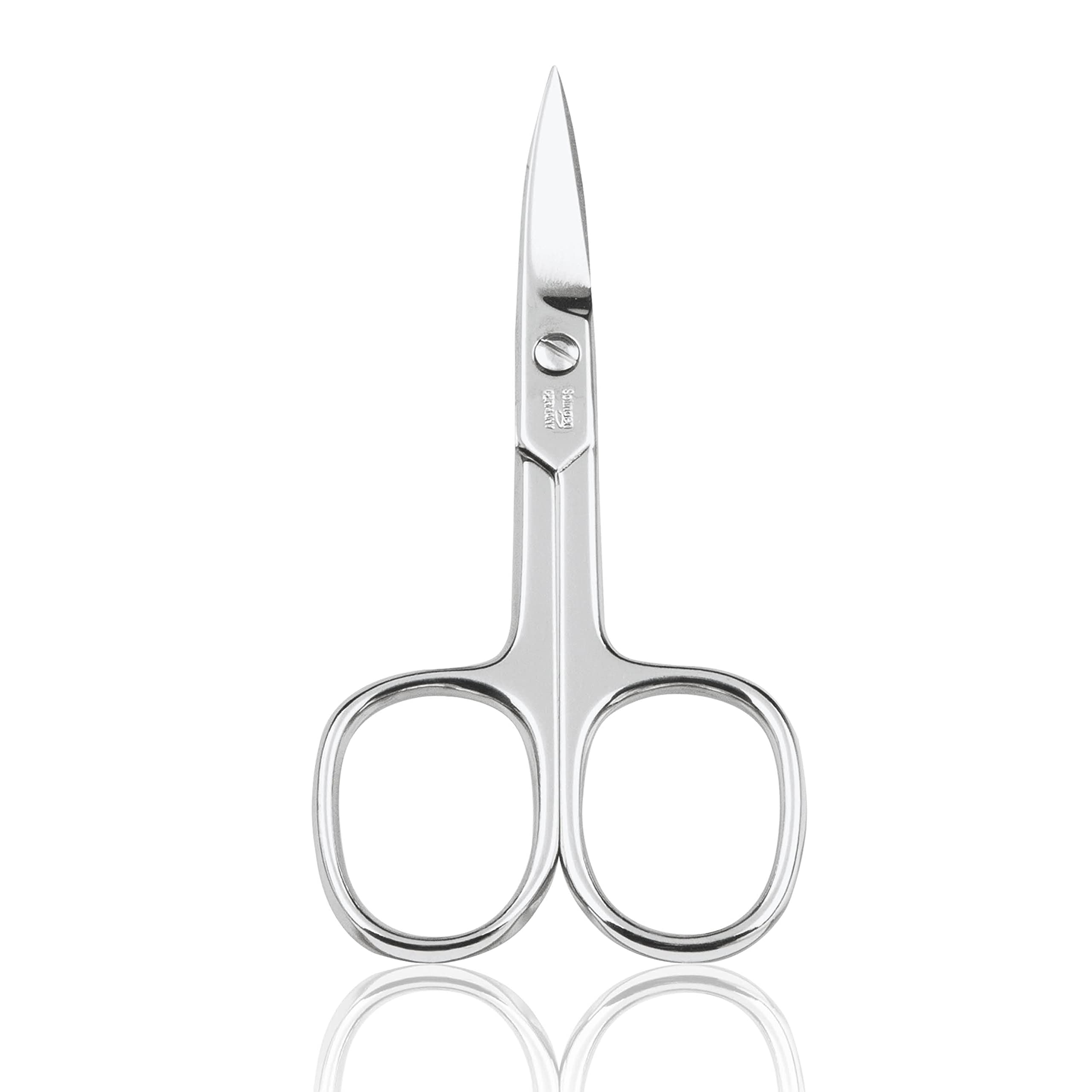 TITANIA Solingen Nail Scissors (9.5 cm) • Curved Scissors • Extra Sharp Nail Scissors • Professional Manicure Scissors Made of Carbon Steel • Made in Germany (Solingen)