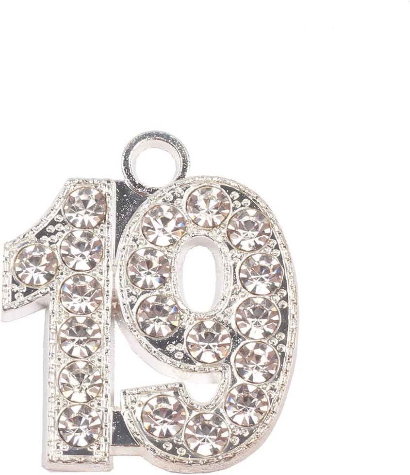 Graduation Rhineston Silver 19 Year Charm for Graduation Tassel