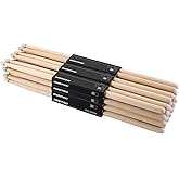 Suwimut 12 Pairs 7A Drum Sticks, Classic Maple Wood Tip Drumsticks for Beginners Students, Rock Band Musical Instrument Percu