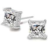 ADAIER Hypoallergenic Cubic Zirconia Stud Earrings for Women & Men 24K Gold Plated Sterling Silver Post, Big Brilliant CZ Simulated Diamond Halo Studs Sensitive Ear Friendly Fashion Jewelry Gift (SE-30F)