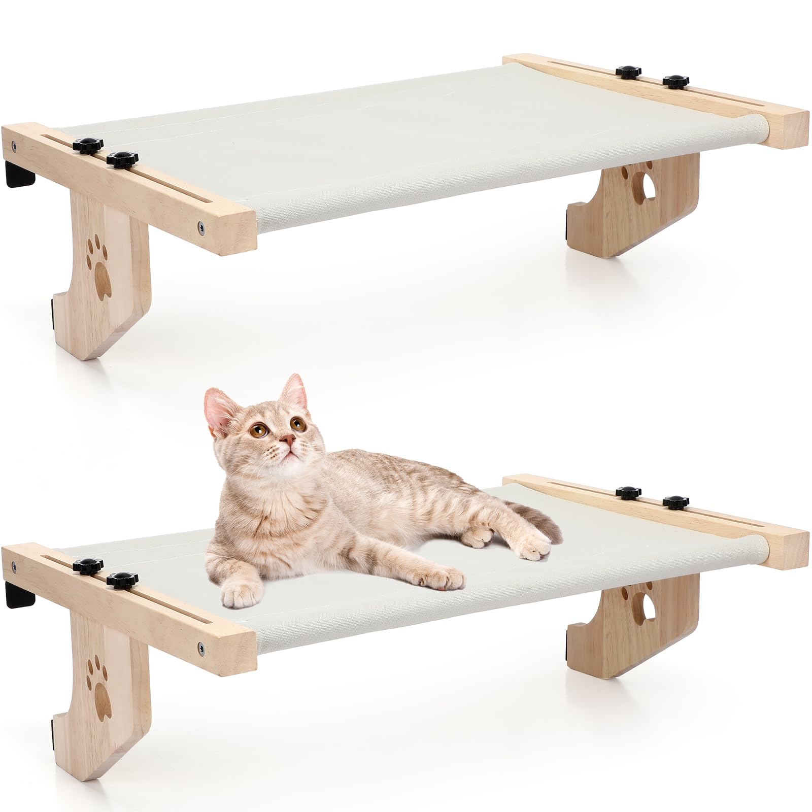 Photo 1 of Pinkunn 2 Set Cat Perch for Window Sill Cat Window Hammock Seat for Kittens and Pets Easy to Adjust & Assemble Pet Bed for Windowsill, Bedside, Drawer and Cabinet(Gray)