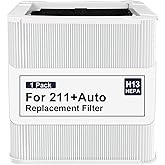 211+ Auto Replacement Filter Compatible with Blueair Blue Pure 211+ Air Purifier, 2-Stage Filtration System, with Activated Carbon, White