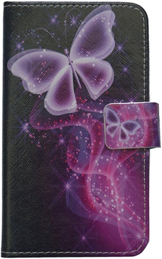 LG K3 4G LTE / K100 / LS450 case [with free stylus], luxury Wallet card holder Magnetic flip Leather case cover for LG K3 4G LTE / K100 / LS450 (butterfly design)