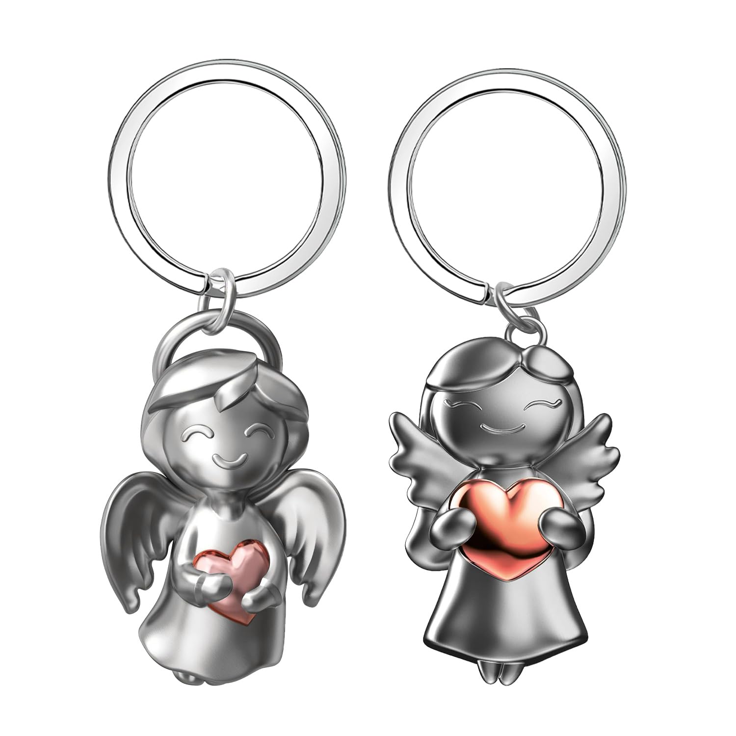 DUINIU 2pcs Smiling Love Angel Keychains, Guardian Angel Pendants, Lucky Pendant Accessories, Unique Keychains, Good Luck Gifts, For Bags, Keys, DIY Pendants