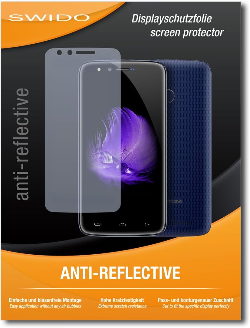 2 x SWIDO® Screen Protection Film Homtom HT50 Screen Protection "AntiReflex" anti-glare