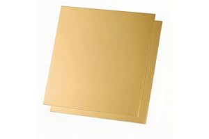 LOPZUQLY 2Pcs Brass Sheet Plate 6" x 6" x 18 Gauge(1mm), H62 Brass Plates Metal，Double-Sided Protective Film.(18 Ga Thickness