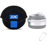JJC Small Neoprene Camera Lens Pouch Case, Fits Lens up to 2.4 x 1.6inches | Water-Resistnat, Fold Over Closure, Compatible with Canon EF-M 22mm f/2, Sony E PZ 16-50mm f/3.5-5.6, Fujifilm XF27 f/2.8