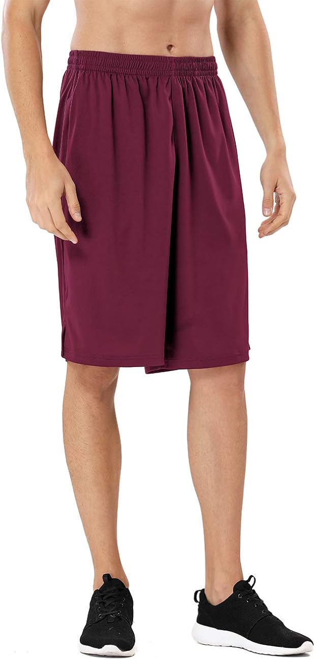 DEVOROPA Men's Athletic Basketball Shorts Loose-Fit Performance Sports Workout Shorts Zipper Pockets: Clothing