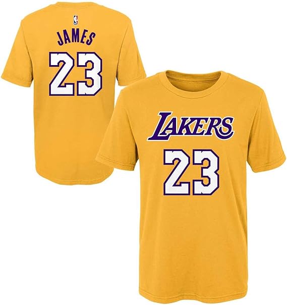 Outerstuff Youth Los Angeles Lakers Lebron James - playera de manga corta con nombre y número, color dorado, Dorado/úrpura, X-Large (18): Amazon.com.mx: Ropa, Zapatos y Accesorios