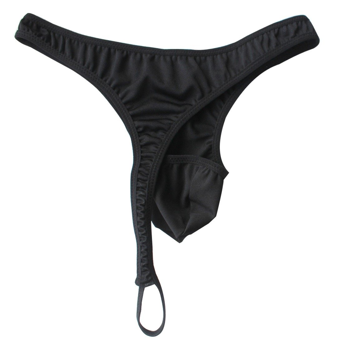 TIAOBU US Mens Strap O Ring Thong Brief Underwear One Size Black on
