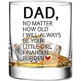 Fatbaby Funny Gifts For Dad From Daughter,Humorous Dad Whiskey Glasses,Birthday Father’s Day Thankgiving Christmas Gifts For Father Old Fashioned Wine Glass 10 OZ