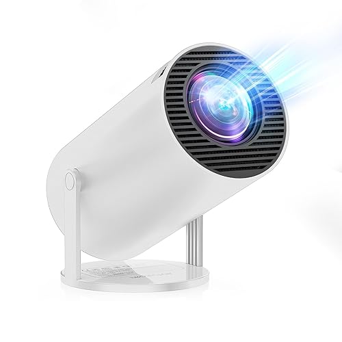 [Built-in Apps & Android 11.0] Mini Projector Portable 20000 Lux Projector 4K Supported 180° Rotation & Auto Keystone, Outdoor Compatible with TV Stick/Windows/iOS/Android/HDMI/USB (1080P)