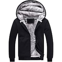 PUWEI Women's Loose Zip Up Thick Sherpa Fleece Lined Hooded Sweatshirt Jacket