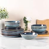 AmorArc Ceramic Dinnerware Sets for 4, 12Pcs Plates and Bowls Sets Dishes | Stoneware Handmade Reactive Glaze Dinner Set, Highly Scratch Resistant | Dishwasher &amp; Microwave Safe Dishware