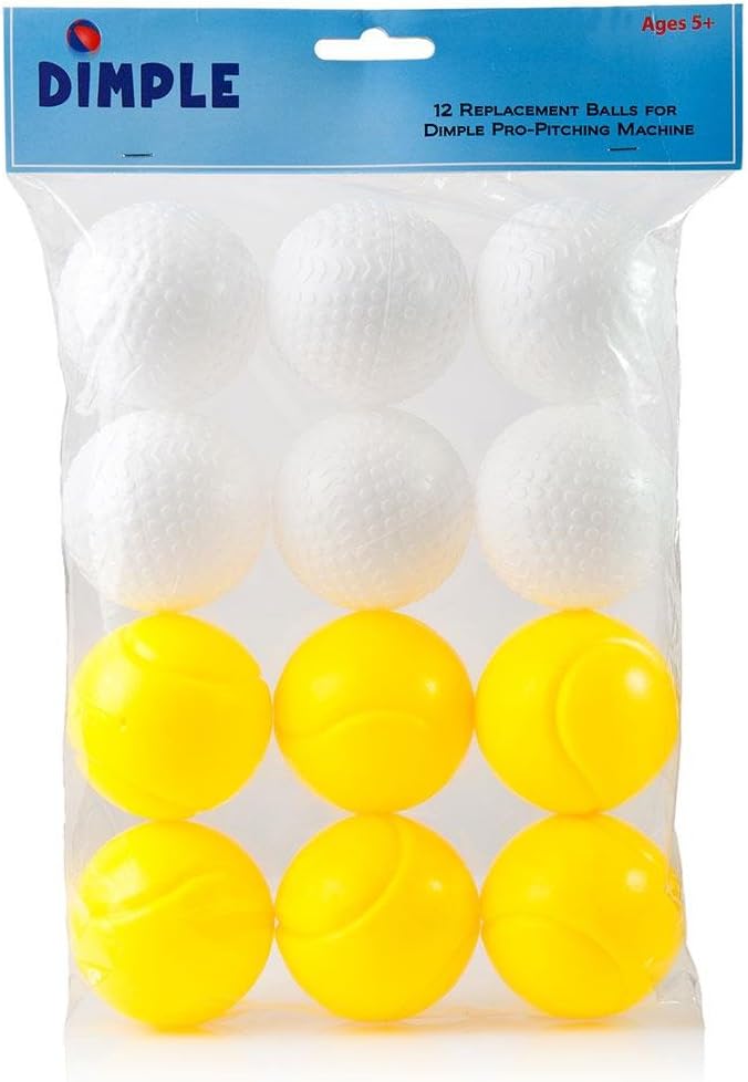Dimple Kids Balls - Kids Sports Soft Plastic Pitching Machine Baseballs, Durable and Lightweight Kids Plastic Toy Balls, Great for Baseball, Tennis, Golf Balls, Whiffle Sports Practice