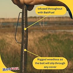 BAITFUEL T-Mac Durable Straight Tail Worm Infused