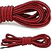DailyShoes Round Hiking Boot Shoelaces Strong Durable Stylish Shoe Laces (Great for Track & Field Shoes) Black Red 54