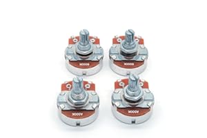 harpfeas 4PCS Guitar Large Potentiometer Audio Volume Taper Pots for Electric Guitar or Bass Guitar (Short 15mm Shaft A500K B500K)