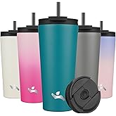 Konokyo 22 OZ Insulated Tumbler with Lid and 2 Straws Stainless Steel Water Bottle Vacuum Travel Mug Coffee Cup,Blue