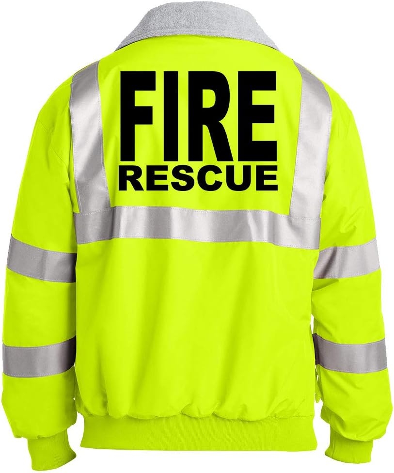 FIRE Rescue - Fireman Fighter - Unisex Hi-Vis Safety Green Jacket